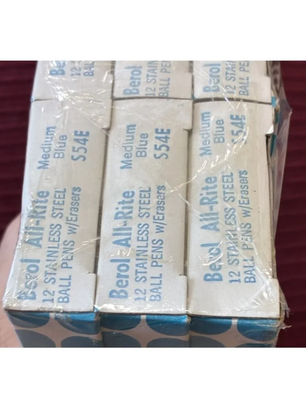 Lot of 6 Vtg Berol All Rite Ball Pens Medium Blue Ink NOS Sealed Box 72 Total